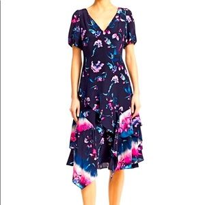Tanya Taylor
Blue Estrella Floral Ruffle Midi Cocktail Dress Sz 4 NWOT